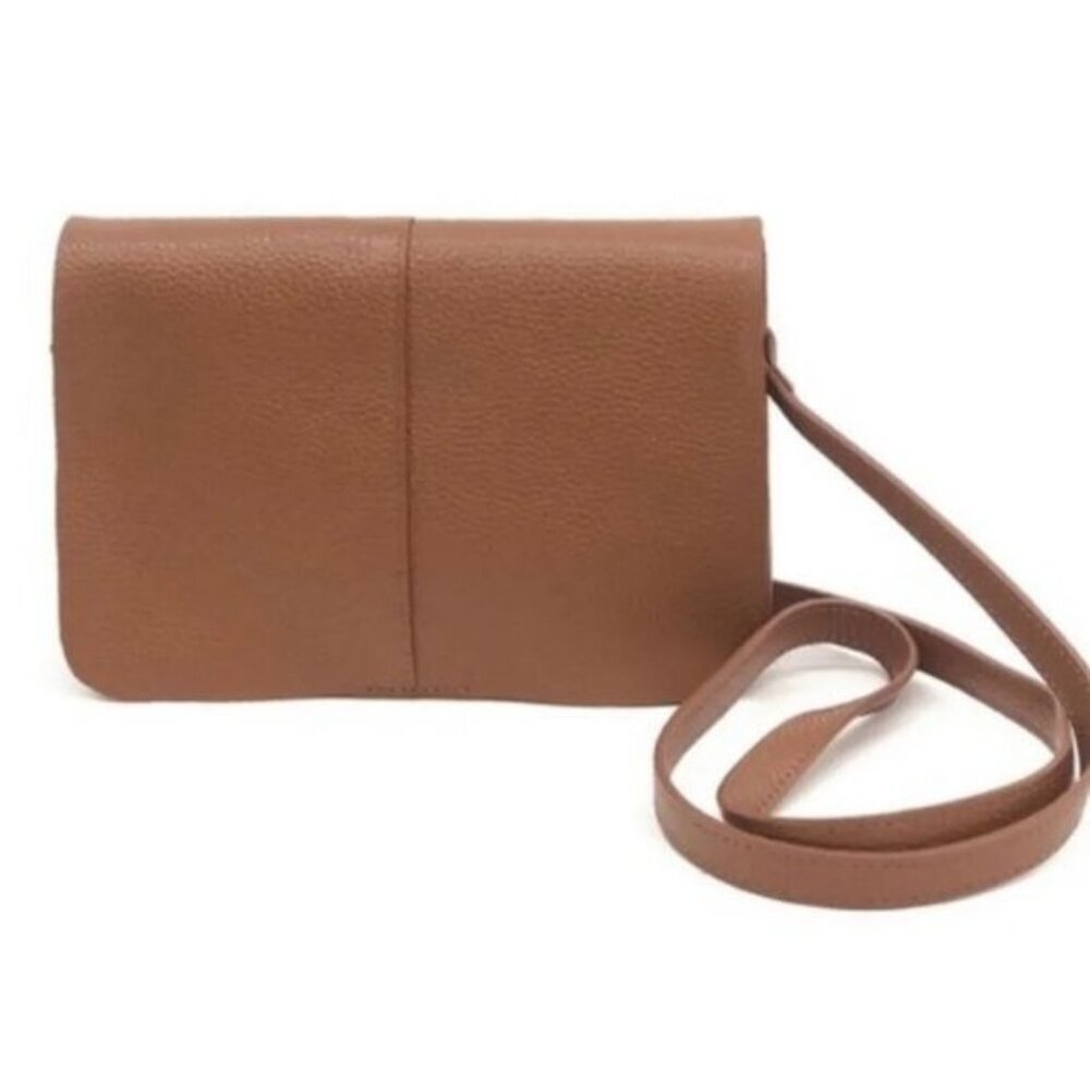 BTB Los Angeles || Kelly Crossbody Bag Soft‎ Leather Unlined Cognac Brown